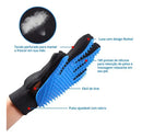 Luva Escova Magnética Removedora de Pelos para Pets Cor Azul Mão Direita