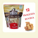 Traqueia Bovina Natural 3 Polegadas Kit com 12 Petiscos Mordedores para Cachorros