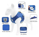 Peitoral Refletivo Azul com Guia 120cm para Cães e Gatos Tamanho M