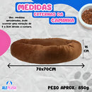 Caminha Pet Redonda de Pelúcia para Cães e Gatos Tamanho G Cor Marrom