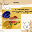 Comedouro Pet com Ventosa Antiderrapante e 3 Níveis de Altura