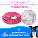 Caminha Pet Redonda de Pelúcia Macia para Cães e Gatos Rosa Aleplush