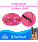 Caminha Pet Redonda de Pelúcia Macia para Cães e Gatos Rosa Aleplush