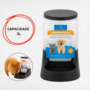 Kit Comedouro e Bebedouro Automático Pet 3L para Cães e Gatos Preto