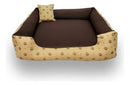 Cama Pet Berço Grande 70x70 com Manta e Travesseiro Marrom Conforto Total