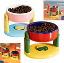 Comedouro Pet Regulável com 3 Níveis de Altura e Ventosa para Cães e Gatos