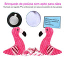 Brinquedo de Pelúcia Flamingo com Corda e Apito para Cães Pet