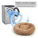 Caminha Nuvem Pet Redonda 60cm Conforto para Cães e Gatos Marrom Claro