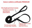 Guia Coleira Unificada Pet 1,50 m Premium para Adestramento Alta Resistência Preta