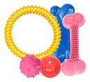 Kit 5 Brinquedos Pet de Borracha Não Tóxica para Cães de Pequeno Porte