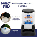 Kit Automático Pet com Comedouro e Bebedouro 3L para Cães e Gatos Preto