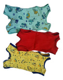 Kit 3 Roupas Pós Cirúrgicas para Cães Macho e Fêmea Cores Variadas Tam 3
