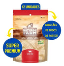 Traqueia Bovina Natural 3 Polegadas Kit com 12 Petiscos Mordedores para Cachorros