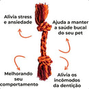 Kit Brinquedo Mordedor de Corda Fio Dental Pet para Cães Pequenos