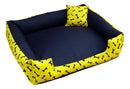Cama para Cachorro Grande Retangular 70x80 Conforto Premium Amarela e Preta