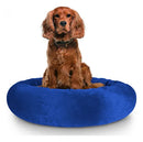 Caminha Pet Redonda de Pelúcia Confortável para Cachorros e Gatos Azul Bic