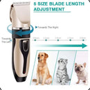 Kit Máquina de Tosa Pet Silenciosa Completa para Cães e Gatos Dourada