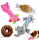 Kit 4 Ursinhos de Pelúcia Mordedor com Som para Cães e Gatos Marrom