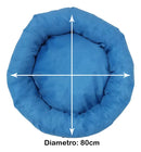 Cama Pet Redonda Grande Antifrio Lavável 80x80 Conforto Para Cachorros Cor Azul