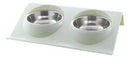 Comedouro e Bebedouro Pet Duplo em Inox para Cães e Gatos Cor Verde