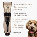 Kit Máquina de Tosa Pet Silenciosa para Cães e Gatos Grande e Pequeno Bivolt Dourada