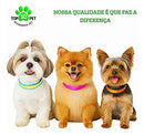 Coleira Pet em Nylon com Brilho Seda Tamanho G Cores Verde Laranja e Pink