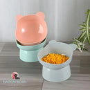 Comedouro e Bebedouro Elevado Pet em Acrílico Modelo Ursinho Cor Cinza