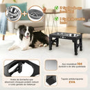 Comedouro e Bebedouro Elevado Linlight em Inox Ajustável Antiderrapante Preto