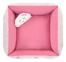 Kit Cama Pet com Coberdrom 4 Peças 60x60cm para Cães e Gatos Rosa Bebê