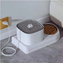 Fonte de Água Pet Automática com Comedouro 2 em 1 para Cães e Gatos