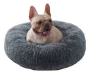 Cama Pet Redonda 60cm Plush Cinza Escuro Conforto Para Cães e Gatos