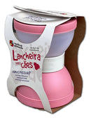 Bebedouro e Comedouro Duplo Portátil Lancheira Pet Rosa