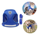 Peitoral Colete Refletivo Azul com Guia para Cães e Gatos Tamanho P