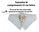 Bandana Pet Smoking Branca para Casamento Tamanho M