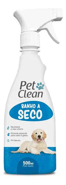 Shampoo Banho Seco Pet Clean Para Cães e Gatos 500ml Prático e Eficiente