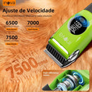 Máquina de Tosa Pet Sem Fio Inova Cases Silenciosa 3 Velocidades Verde