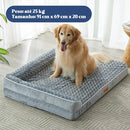 Cama Pet Grande Ortopédica com Suporte Cervical e Base Impermeável 91x68x16.5