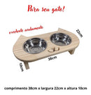 Comedouro e Bebedouro Pet Elevado com 2 Potes Tamanho P para Cães e Gatos