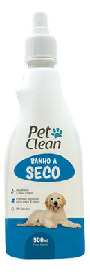Shampoo Banho Seco Pet Clean Para Cães e Gatos 500ml Prático e Eficiente