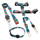 Kit Passeio Pet com Coleira Peitoral Guia e Cinto de Segurança para Carro Porte Pequeno