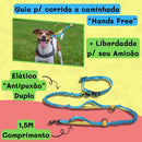 Guia Coleira Pet Mãos Livres para Passeio e Corrida Hands Free