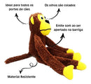 Brinquedo Macaco de Pelúcia Gigante com Apito para Cães 40cm Marrom