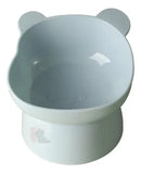 Comedouro e Bebedouro Elevado Pet em Acrílico Modelo Ursinho Cor Cinza