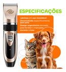 Kit Máquina de Tosa Pet Silenciosa Sem Fio Recarregável USB para Cães e Gatos Dourada