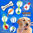 Kit 4 Brinquedos Pet de Corda Resistentes e Interativos para Cachorro Forte