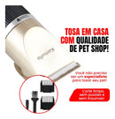 Máquina de Tosa Pet Profissional Silenciosa Bivolt com Kit Completo