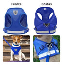 Peitoral Colete Refletivo Azul com Guia para Cães e Gatos Tamanho P