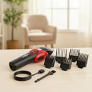 Máquina de Tosa Pet Profissional Sem Fio Recarregável Bivolt Preto e Vermelho