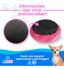 Caminha Pet Redonda de Pelúcia Macia para Cães e Gatos Rosa Aleplush