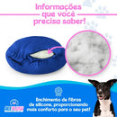 Caminha Pet Redonda de Pelúcia Confortável para Cachorros e Gatos Azul Bic